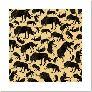 Black Wolf pattern #2 Posters and Art